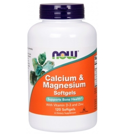 Now Foods Calcium & Magnesium With Vit D3 & Zinc 120 Softgels Cyprus suppplements