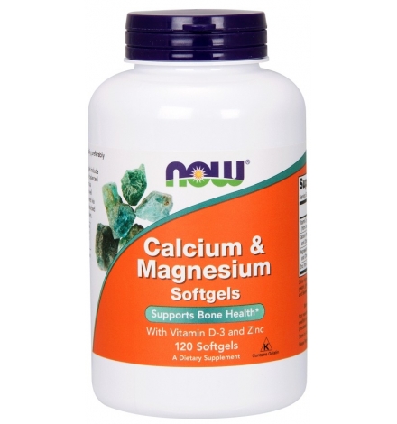 Now Foods Calcium & Magnesium With Vit D3 & Zinc 120 Softgels Cyprus suppplements