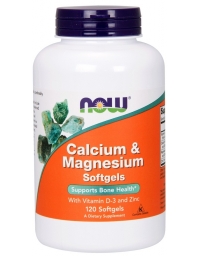 Now Foods Calcium & Magnesium With Vit D3 & Zinc 120 Softgels Cyprus suppplements