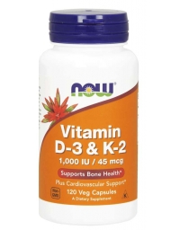 Now Foods Vitamin D-3 & K2 120 Veg Caps