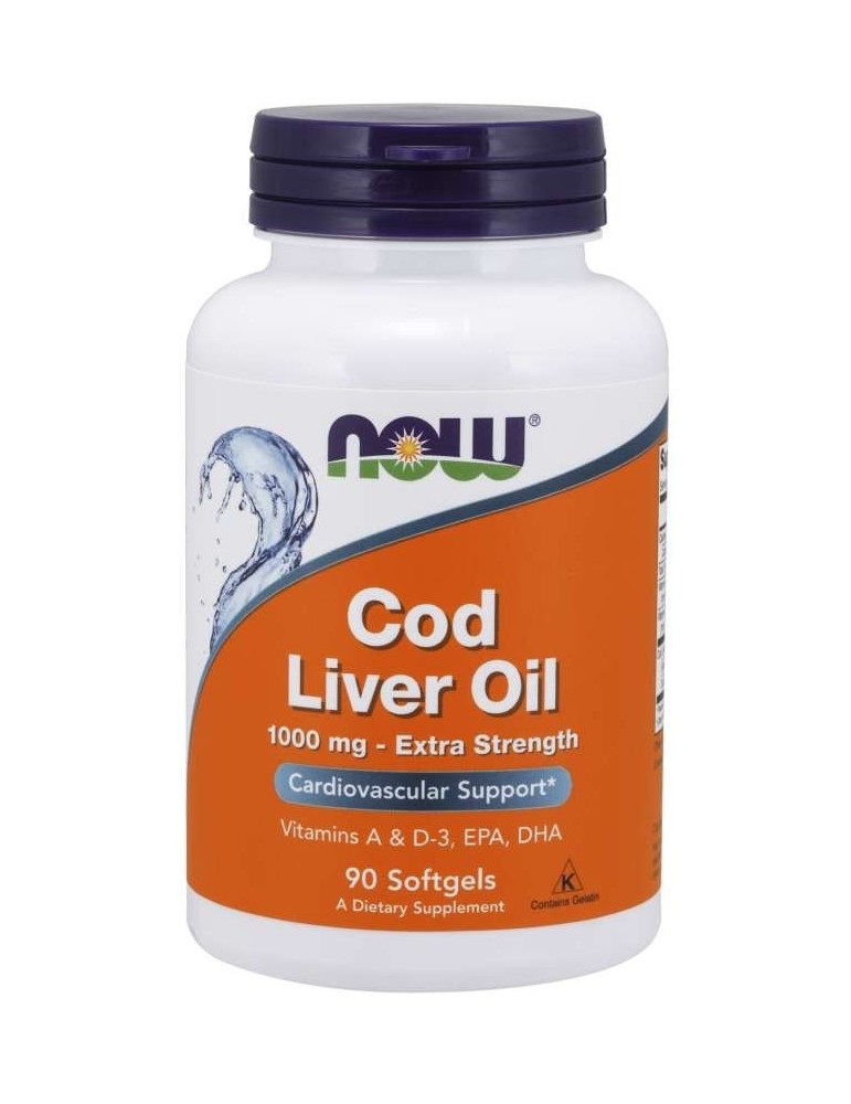 Now Foods Cod Liver Oil, Extra Strength 1,000 mg 90 Softgels