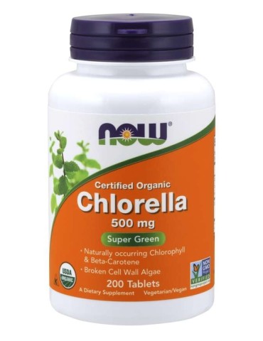 Now Foods Chlorella 500 mg,  200 Organic Tablets