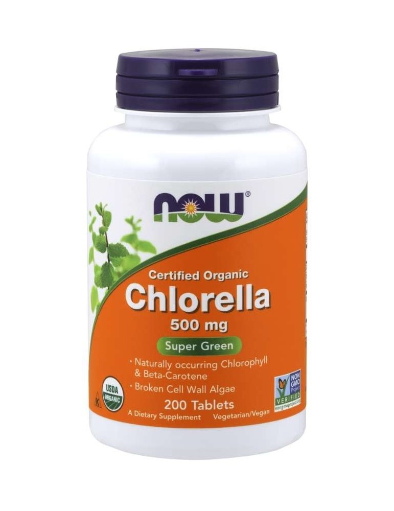 Now Foods Chlorella 500 mg,  200 Organic Tablets