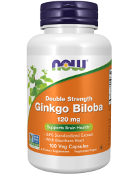 Now Foods Ginkgo Biloba, Double Strength 120 mg Veg Capsules