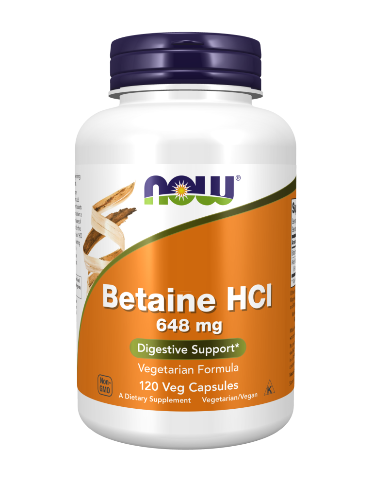 Now Foods Betaine HCl 648 mg -120 Veg Capsules