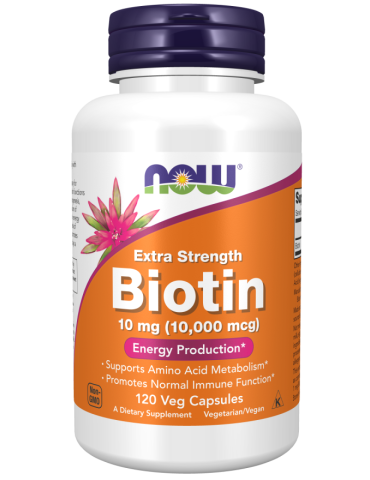 Now Foods Biotin 10mg (10,000 mcg) Extra Strenght - 120VCaps