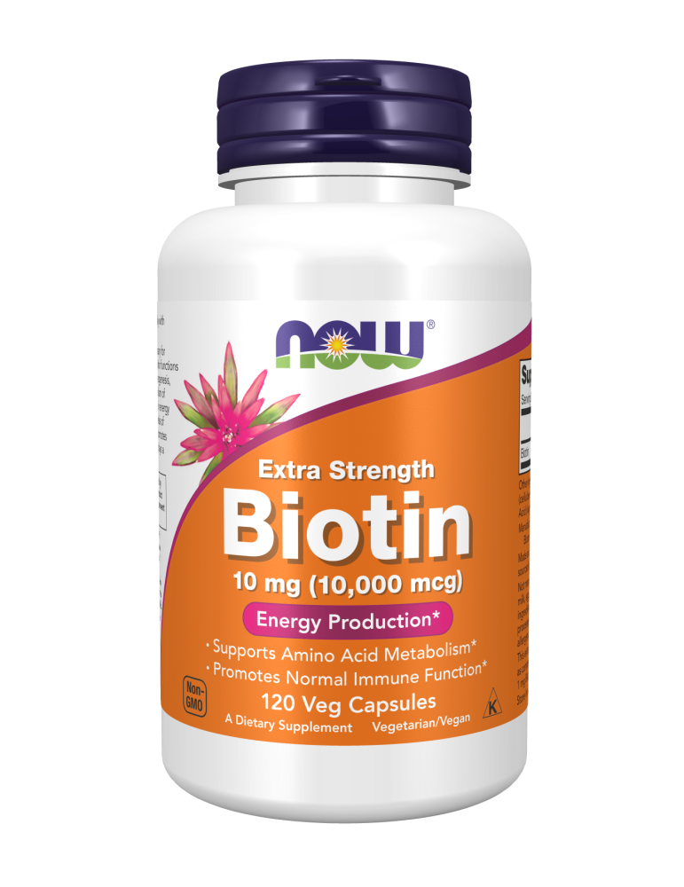 Now Foods Biotin 10mg (10,000 mcg) Extra Strenght - 120VCaps