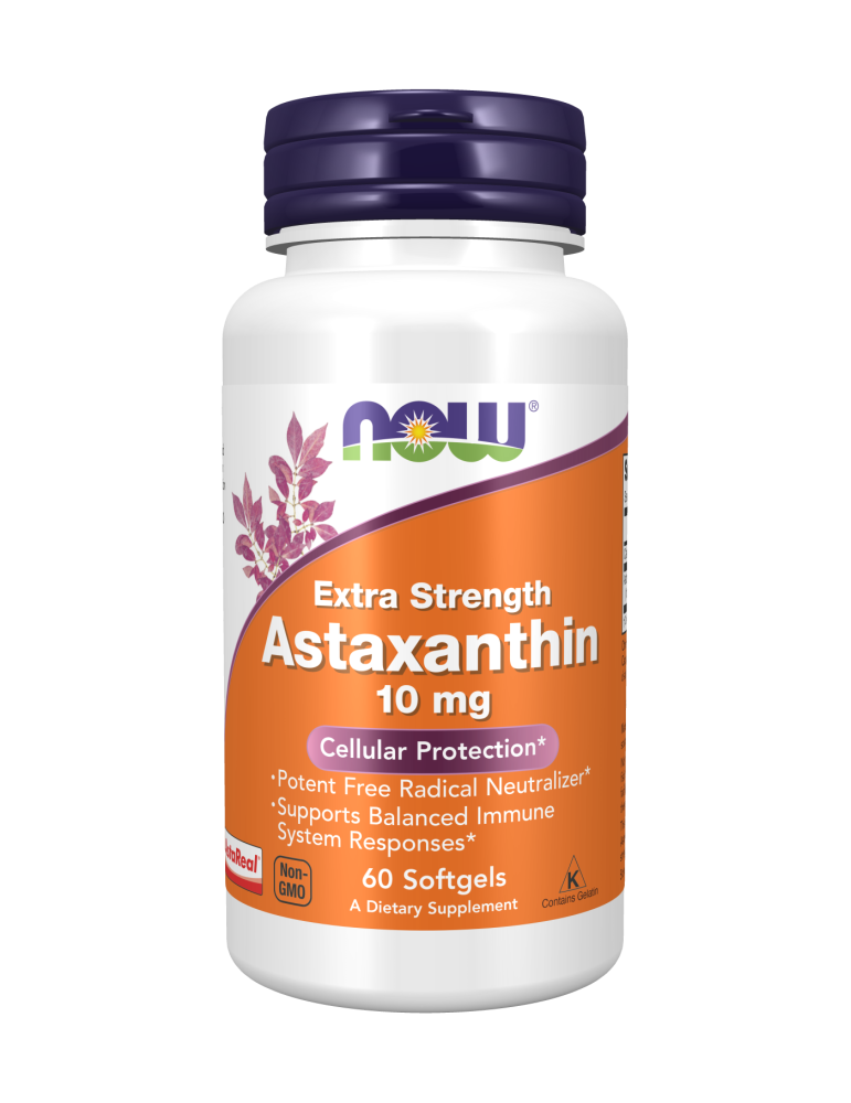 Now Foods Astaxanthin Extra Strength 10mg- 60 Softgels