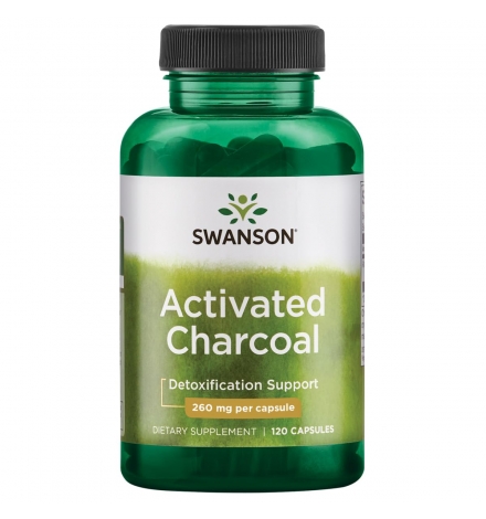 Swanson Activated Charcoal 260mg - 120 Capsules