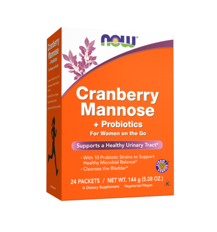 Now Foods Cranberry Mannose + Probiotics 24 Packets