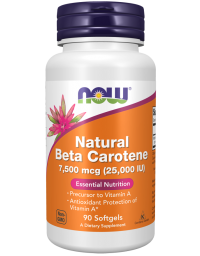 Now Foods Beta Carotene Natural 7,500 mcg - 90 Softgels