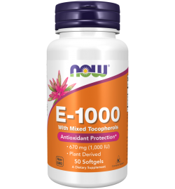 Now Foods Vitamin E-1000, Mixed Tocopherols 50 Softgels