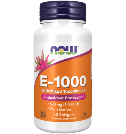 Now Foods Vitamin E-1000, Mixed Tocopherols 50 Softgels