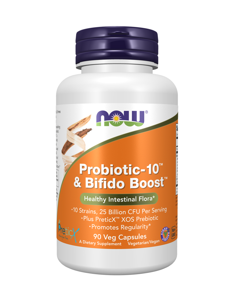 Now Foods Probiotic-10™ 25 Billion & Bifido Boost™  90Veg Capsules