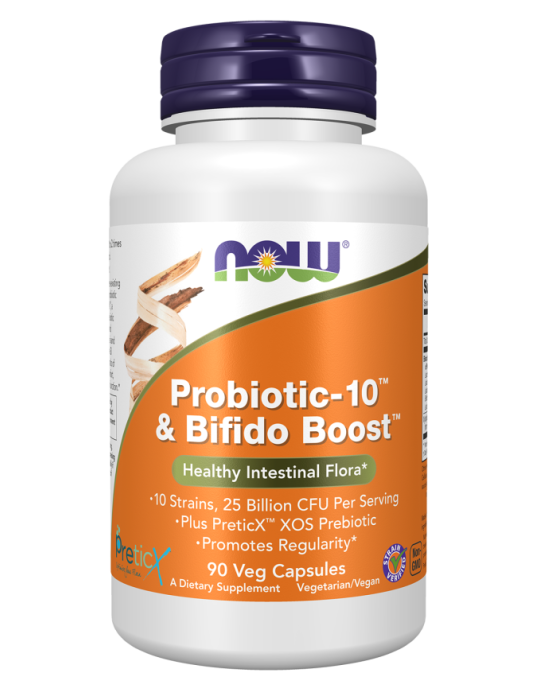 Now Foods Probiotic-10™ 25 Billion & Bifido Boost™  90Veg Capsules