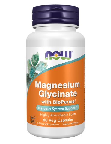 Now Foods Magnesium Glycinate with BioPerine®  60Veg Capsules