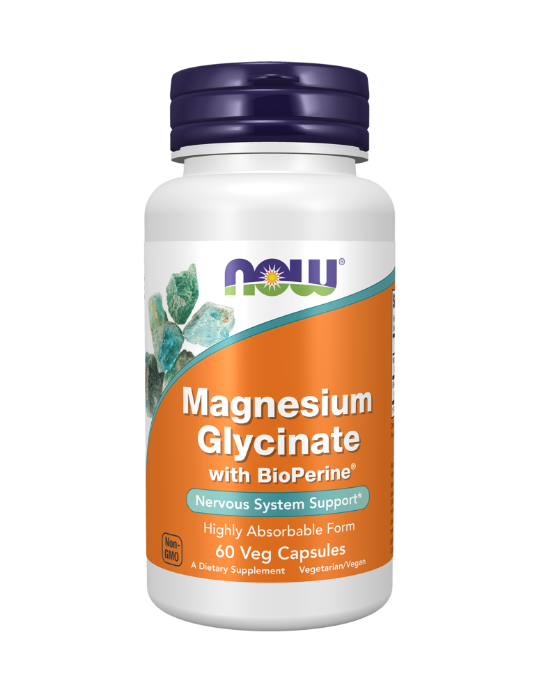 Now Foods Magnesium Glycinate with BioPerine®  60Veg Capsules