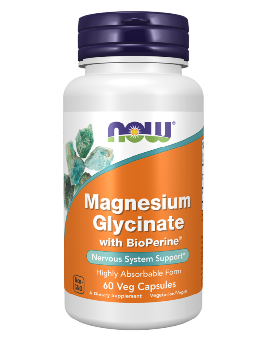 Now Foods Magnesium Glycinate with BioPerine®  60Veg Capsules