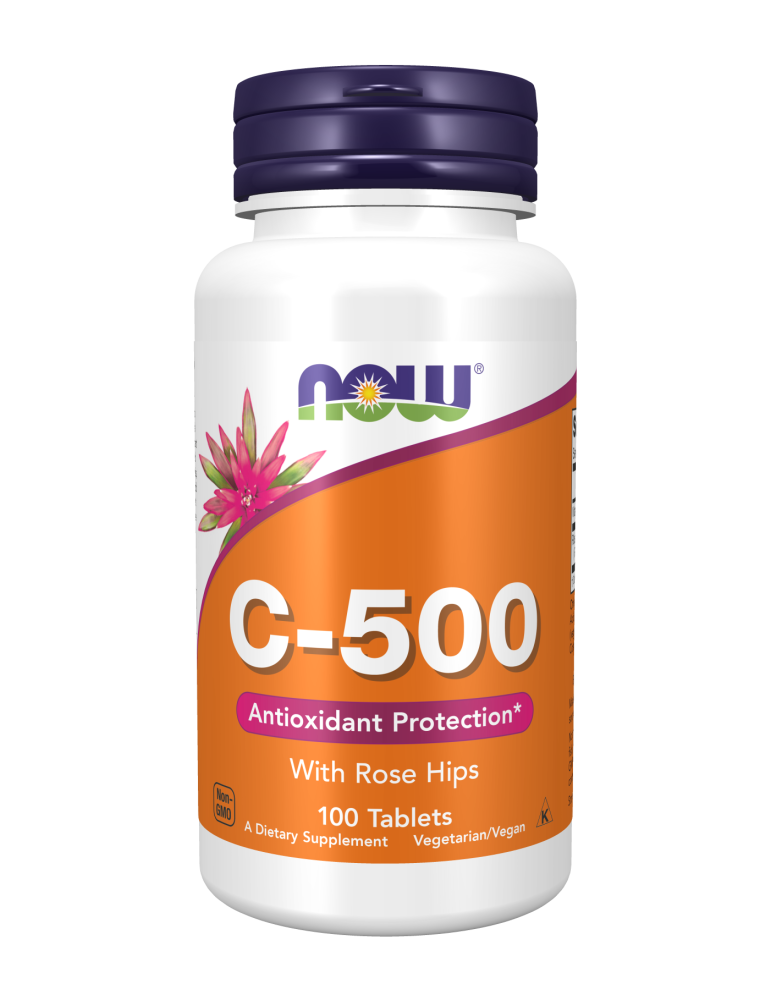 Now Foods Vitamin C-500 With Rose Hips - 100 Tablets